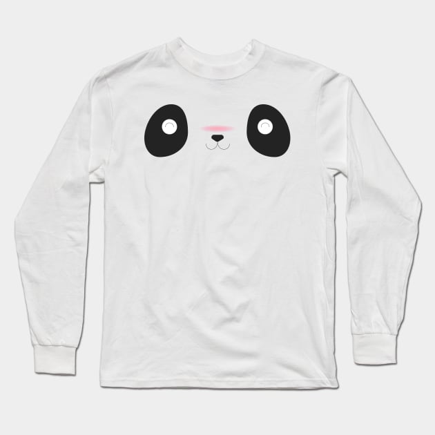 Blushing Panda Face - Save The Wildlife Bamboo Leaves Long Sleeve T-Shirt by PozureTees108